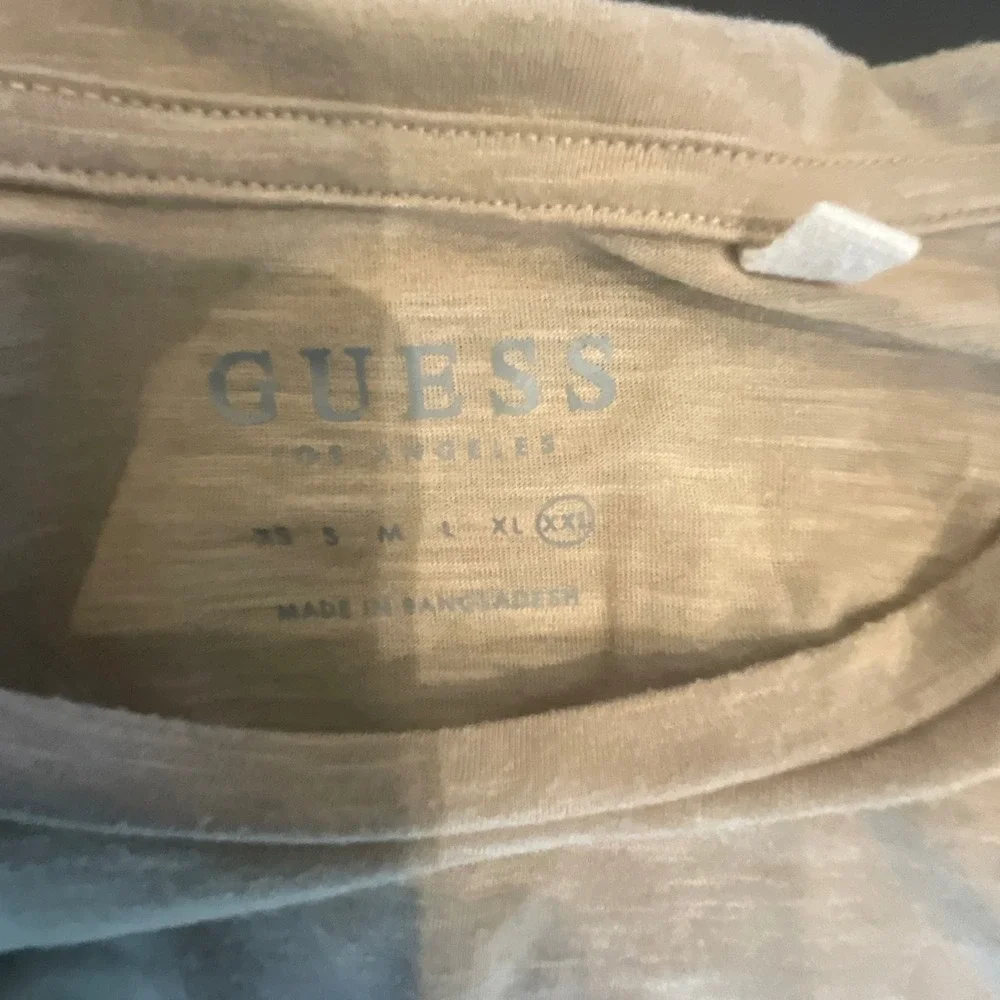 Guess Los Angeles Mens XXL Tan Khaki Slub Knit Pocket T-Shirt XBG143KA9M1 - Picture 7 of 10